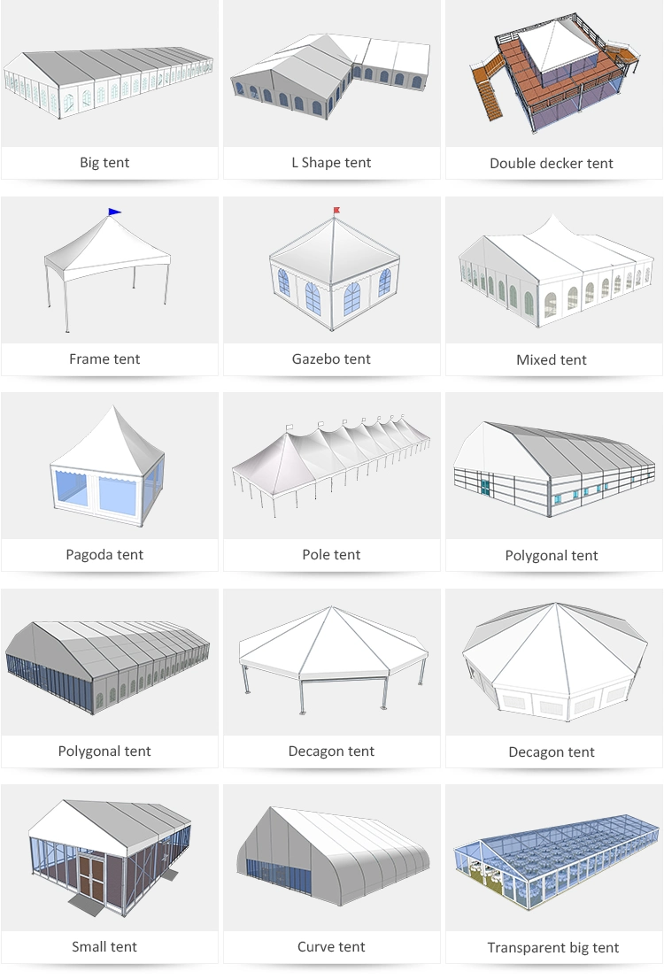 Cosco Aluminium Frame Temporary Structure PVC Marquee Wedding Party Tent